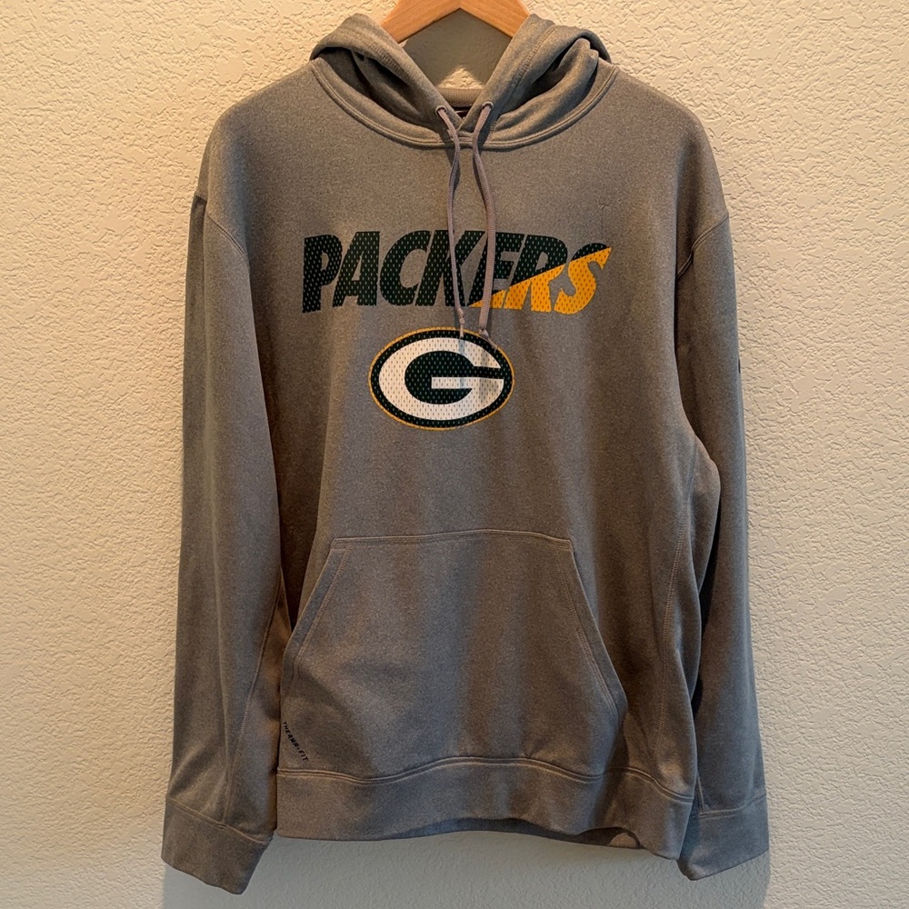 Nike Gray Packers Logo Hoodie
